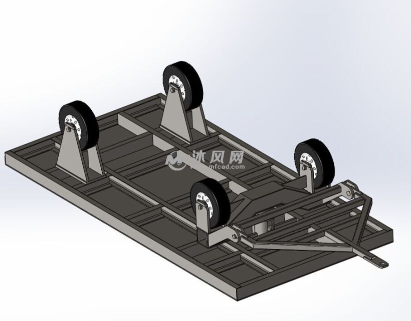 平板拖车,用于工厂内部,可以挂于叉车或其他牵