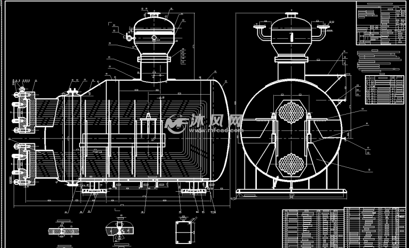 100平米的合成氨双管板废热锅炉设计(全套cad图纸)