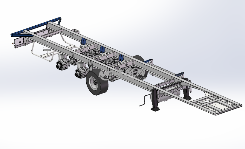 拖车挂车货车底盘传动结构框架设计模型