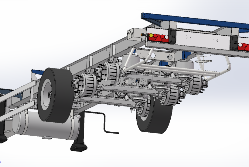 拖车挂车货车底盘传动结构框架设计模型