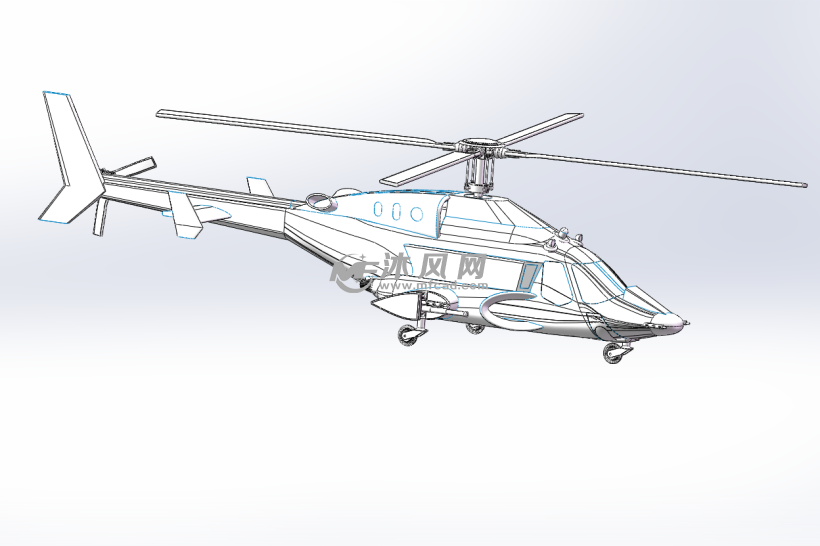 军用直升飞机无人机模型