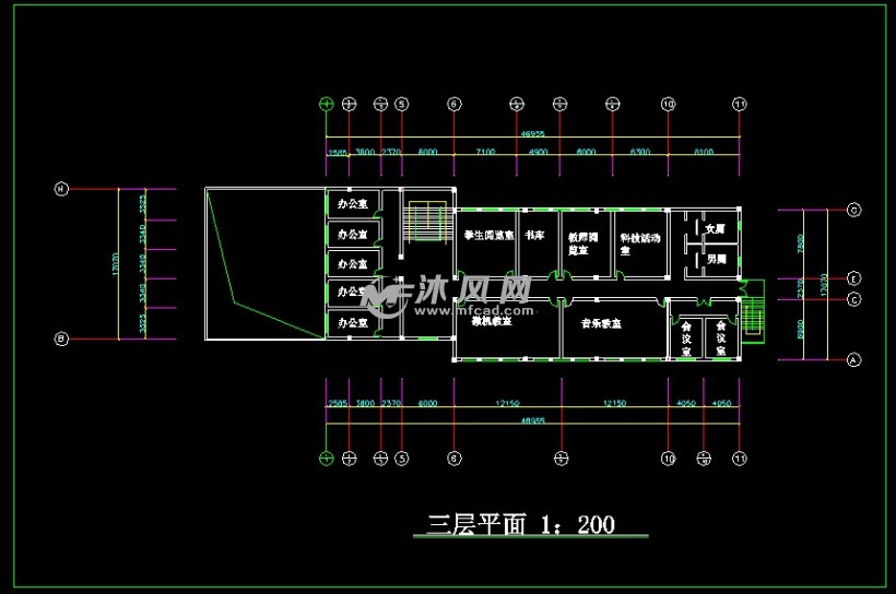 某小学教学楼室内设计装修CAD方案施工图 - c