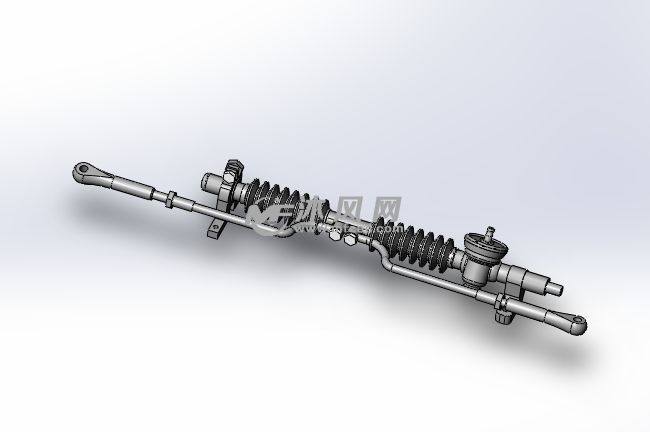 中间输出机械齿轮齿条式转向器设计 solidworks传动件和减速器模型