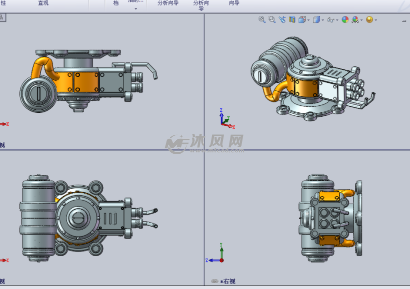 游戏海岛奇兵喷火器设计模型三视图