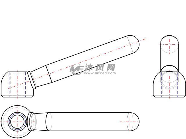 金属手柄三视图