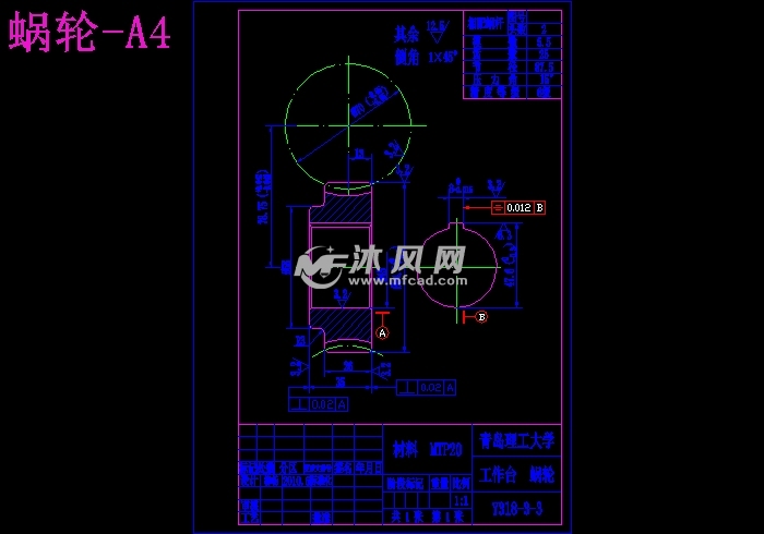 工作台标题栏详情 工作台壳体-a0 工作台装配图放大 技术要求