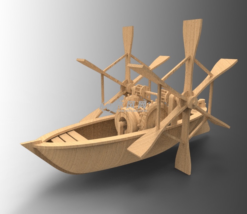 双螺旋滑桨小船模型