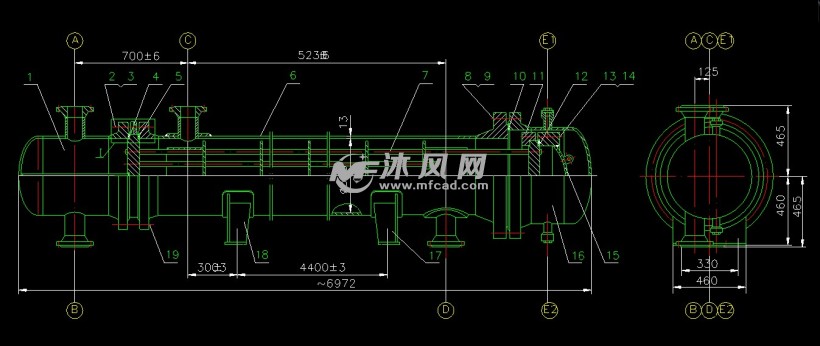 80平方米浮头式换热器设计【说明书 cad】