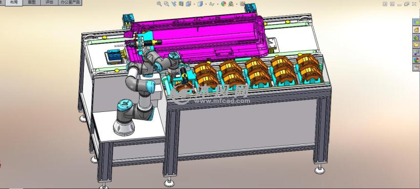 美的空调壳机器人自动装配打螺丝总成 - solidw