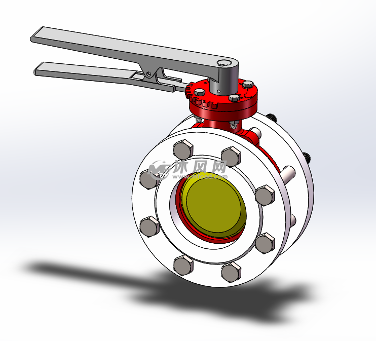 手动蝶阀整体结构