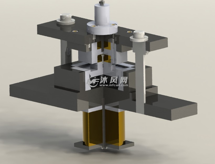 倒装式方形件旋切模3d设计图纸