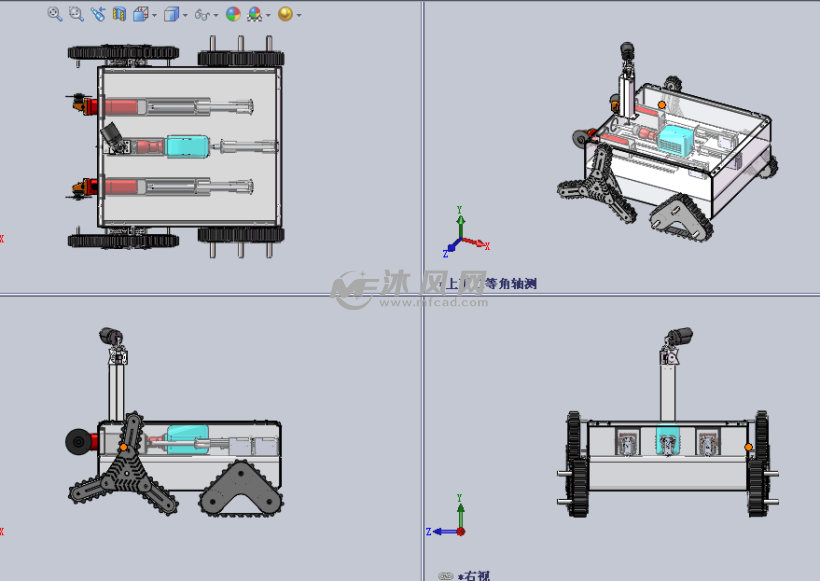 救援(探索)机器人设计模型 - solidworks机械设备模型