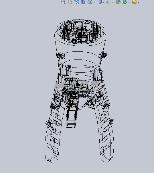 娃娃抓取机的机械手抓设计模型 - solidworks机