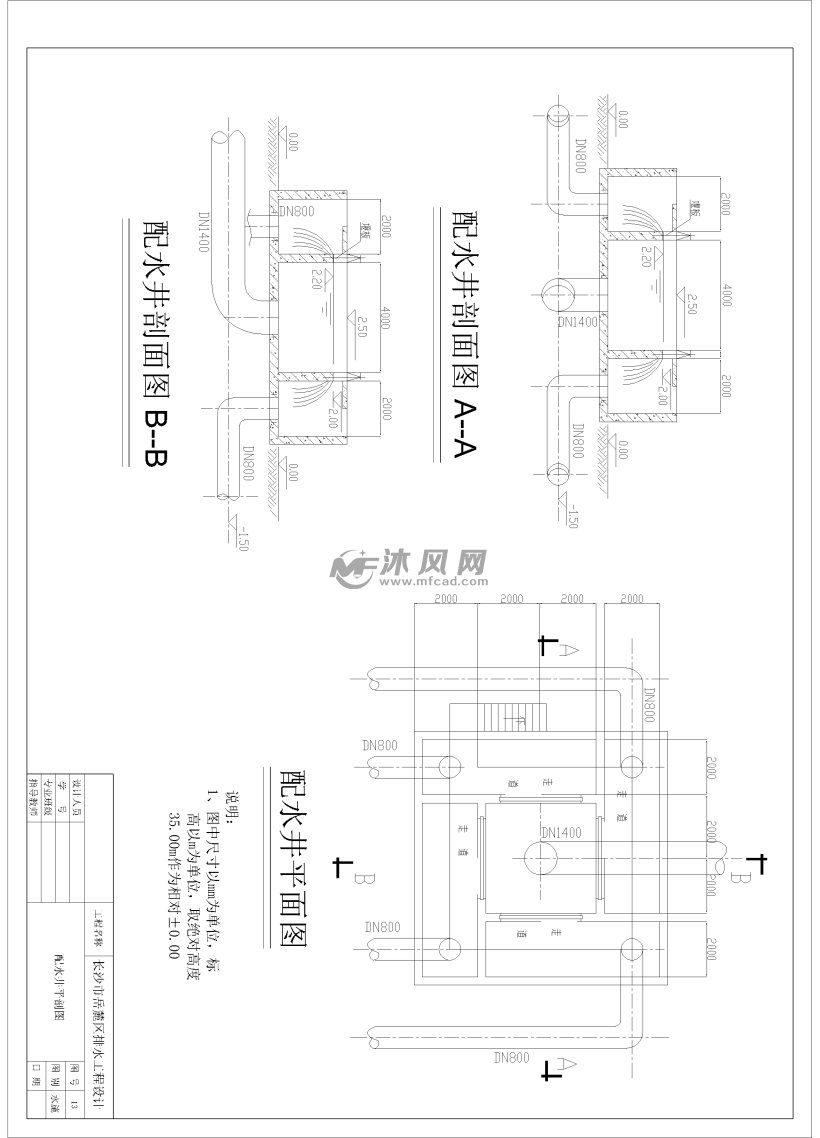 配水井平剖图