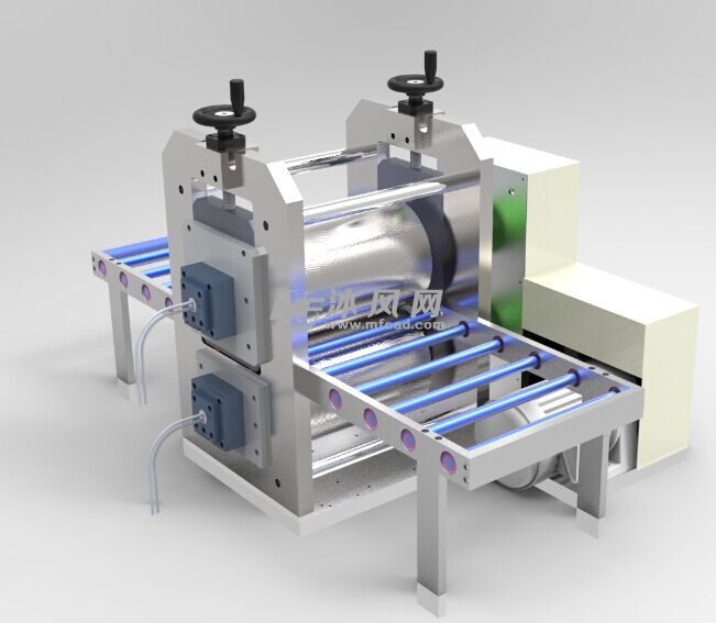 下载及输送机-solidworks机械设备模型滚压活用护线图片