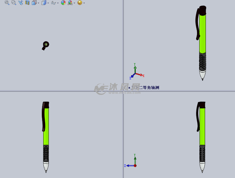 铅笔设计三维模型三视图