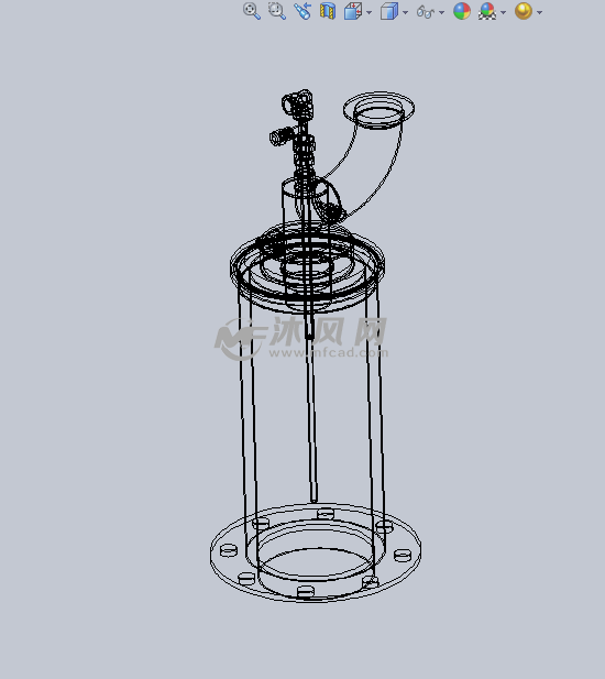 硅晶片处理器氮气歧管设计模型 - solidworks机