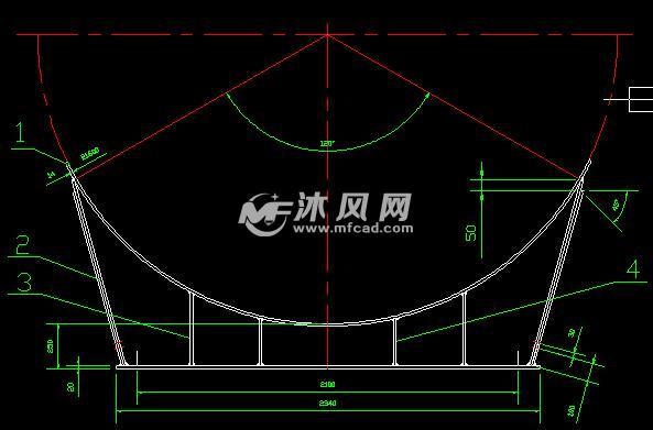 六筋鞍式图纸-AutoCAD图纸支座下载-图纸工装双肩包下载沐风图片