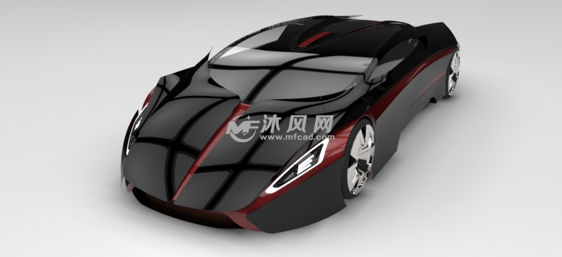 极品超级赛车设计模型 - ProE交通工具类模型下载 - 沐风图纸