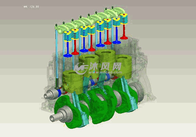 L4发动机曲柄连杆机构及配气机构运动分析 - P