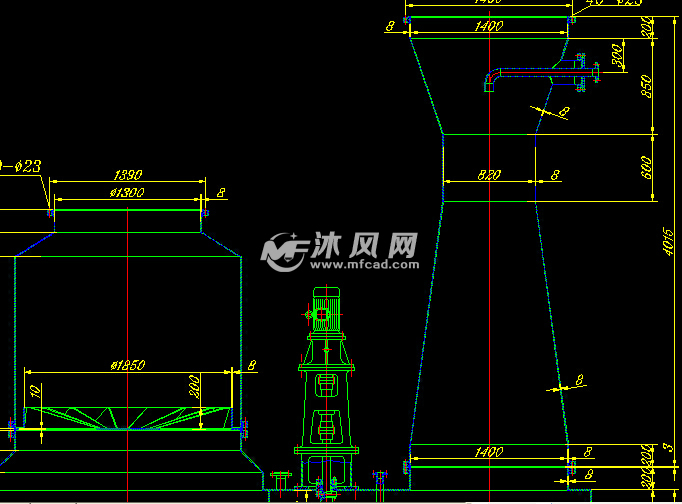 36m3文丘里洗涤塔cad总图