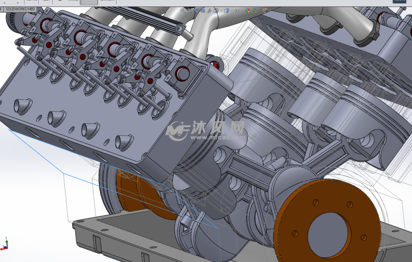 v8汽油机引擎发动机模型放大