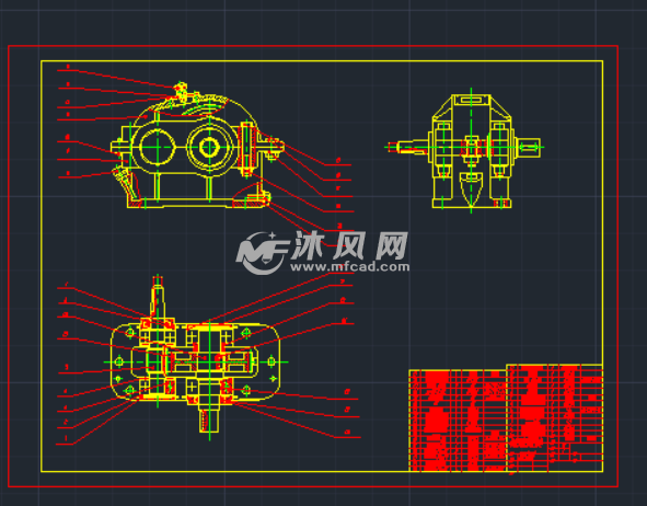 一级圆柱齿轮减速器cad图 - AutoCAD普通工程