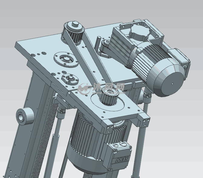 链条传动滚珠丝杠升降机 - solidworks机械设备