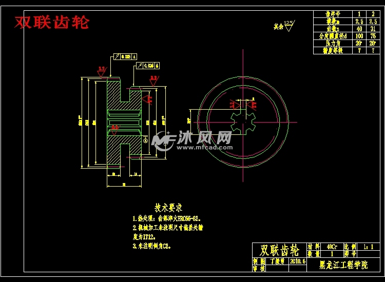 双联齿轮