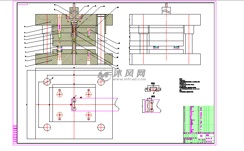 止动件冲压模具设计二维装配图