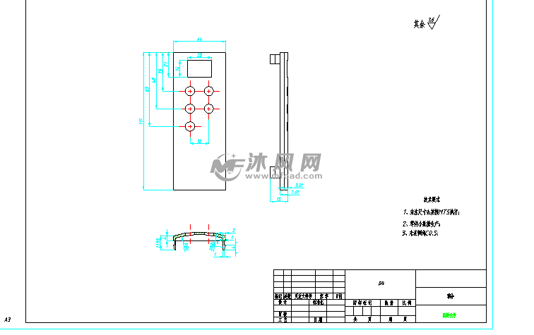 注塑模图纸 生活用品类模具遥控器注塑模具各个零件图以及装配图汇总