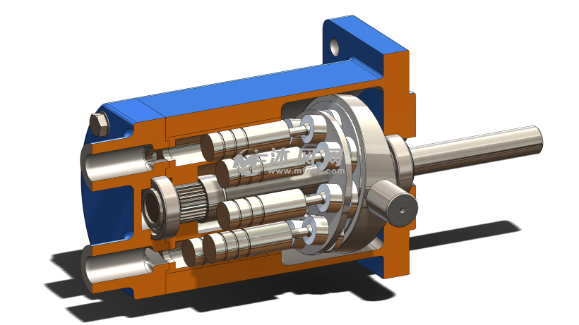 轴向柱塞泵三维图纸 solidworks2016设计 附step格式