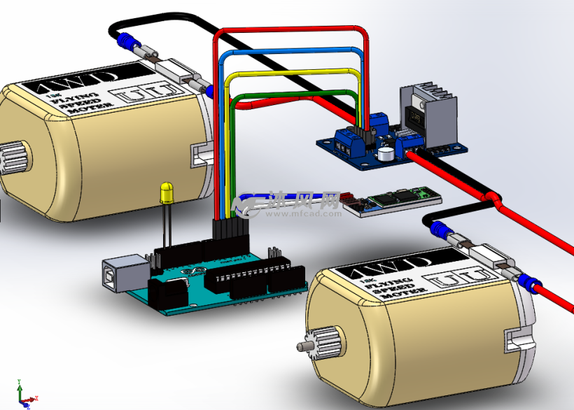 遥控玩具车电路板及各种电子元器件模型