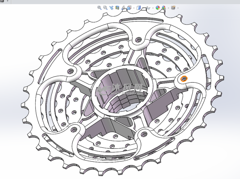 9速自行车变速齿轮链盘 - solidworks齿轮与链条模型