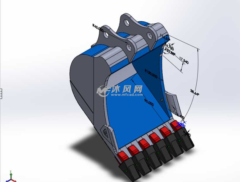 挖掘机挖斗带参工业模型 - solidworks小五金模型下载