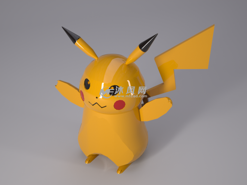 皮卡丘(玩偶)3D打印设计模型 - solidworks玩具