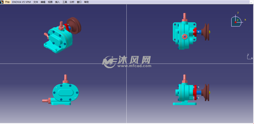 齿轮油泵模型设计图 - catia机械设备 - 沐风图纸