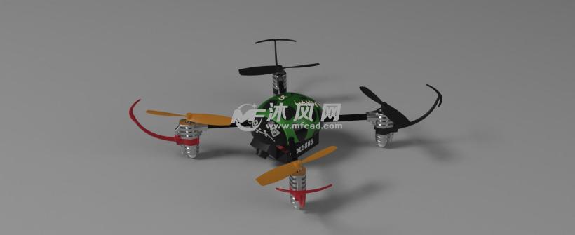 柔性螺旋翼结构的四轴飞行器设计模型 - proe机