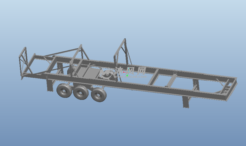 重型货车拖车框架结构设计模型 - ProE生活用