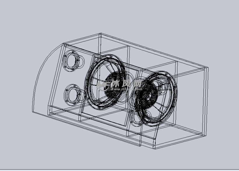 低音炮(音箱)设计模型线性结构图