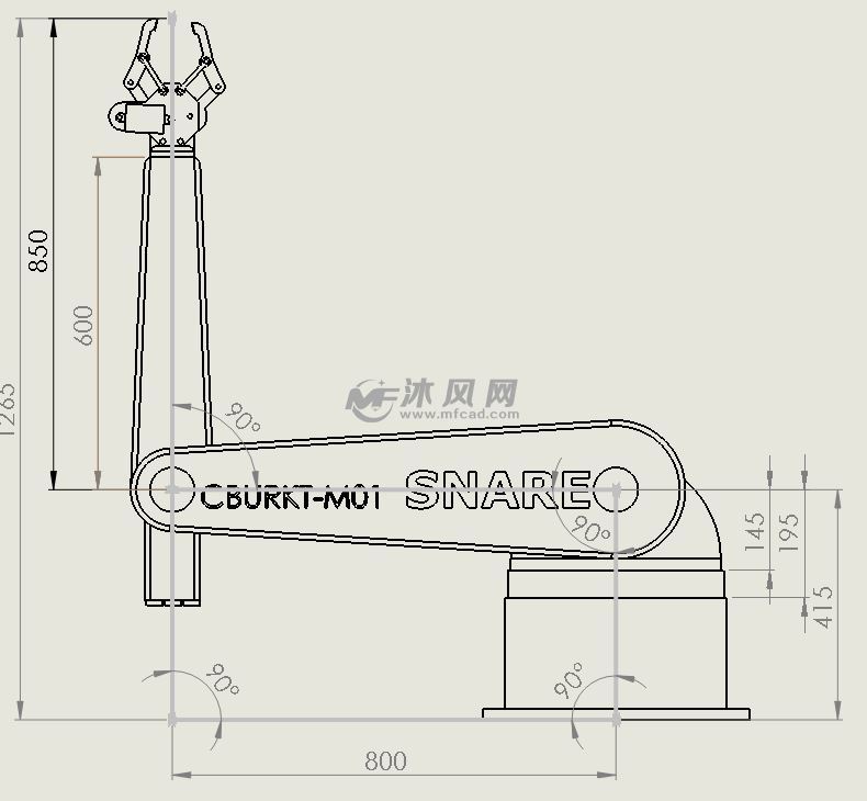 机械手机械臂简易模型二维图
