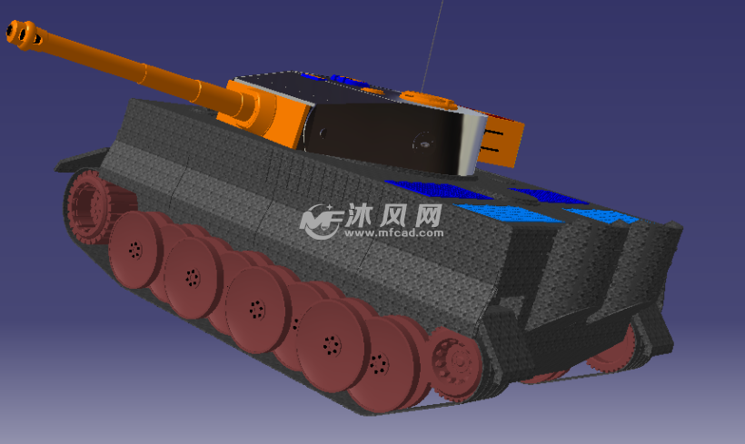 可3D打印虎式坦克模型含内部结构 - catia军工