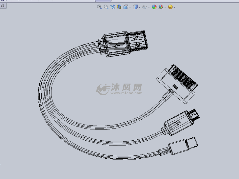 多种接口的手机数据线设计模型 - solidworks生