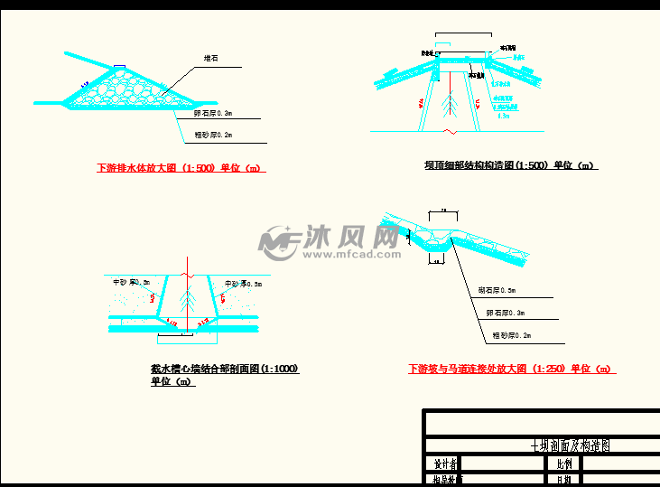 土坝剖面及构造图