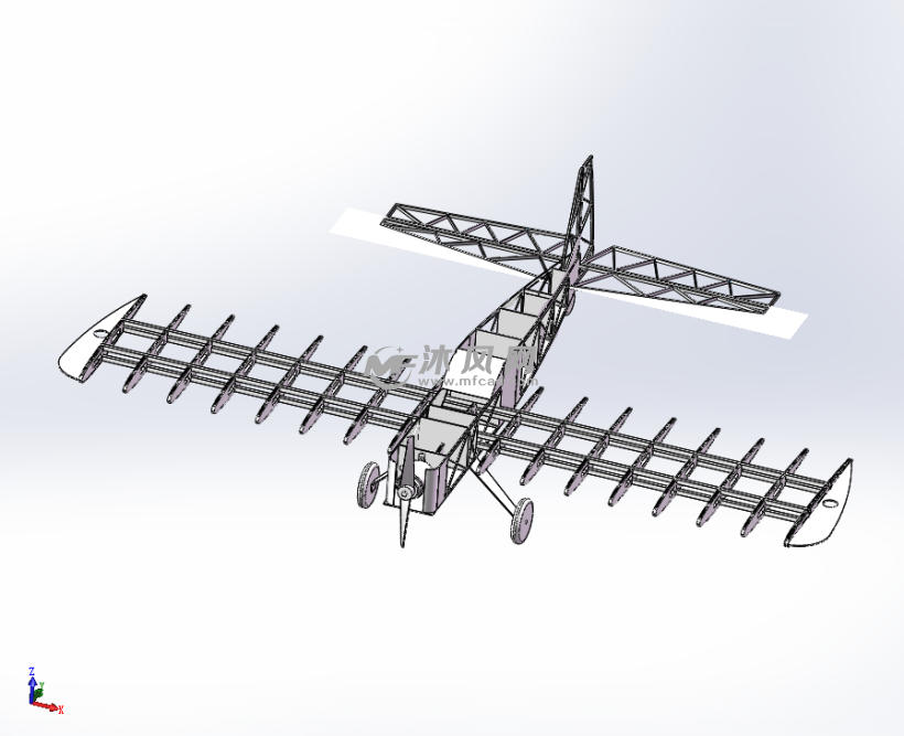 滑翔翼飞机木板主体结构模型