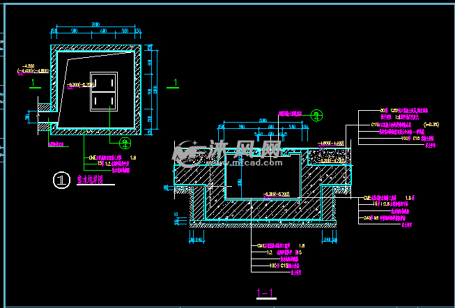 地下室集水坑、防水,河道侧壁、排水沟、爬梯