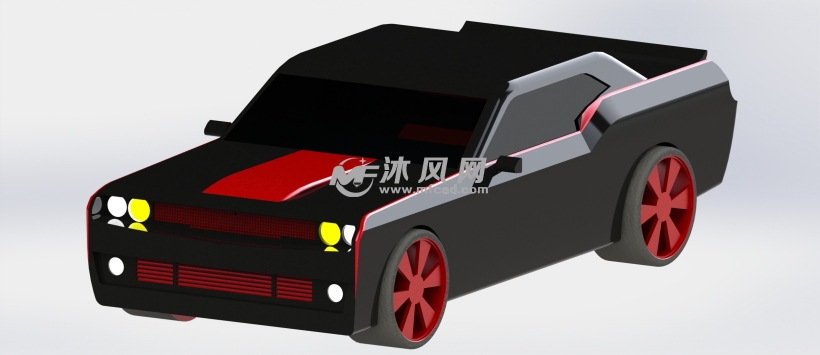 简化版道奇轿车模型 - solidworks交通工具模型