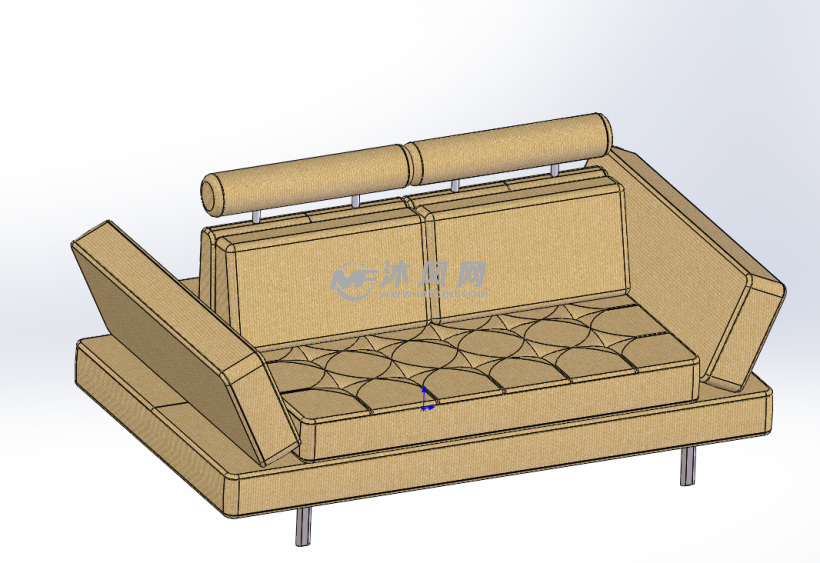 简易沙发模型 - solidworks生活用品类模型下载