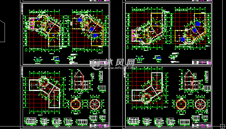 某小区2栋对称物业管理用房建筑设计施工图