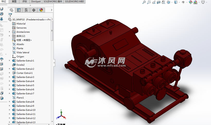 泥浆泵模型 mp10 - solidworks机械设备模型下载